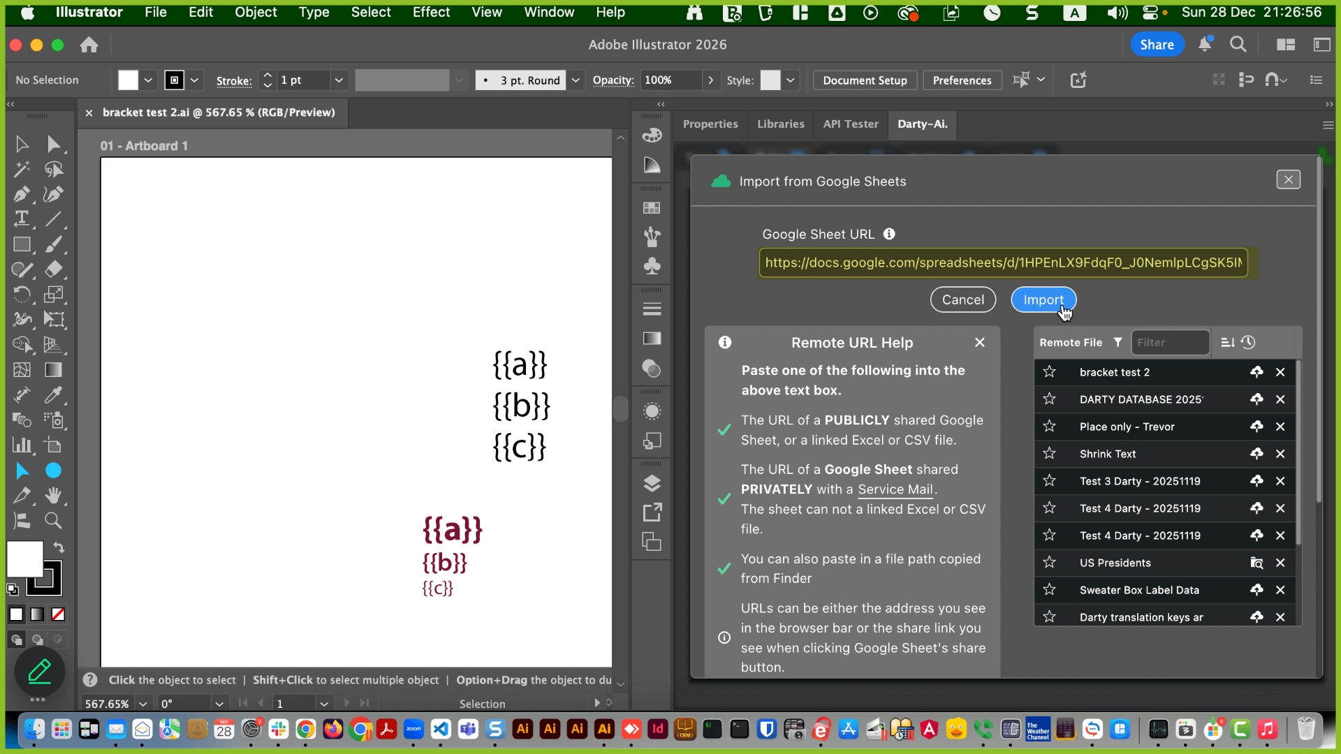 Google authorization flow opening in a browser after clicking Import