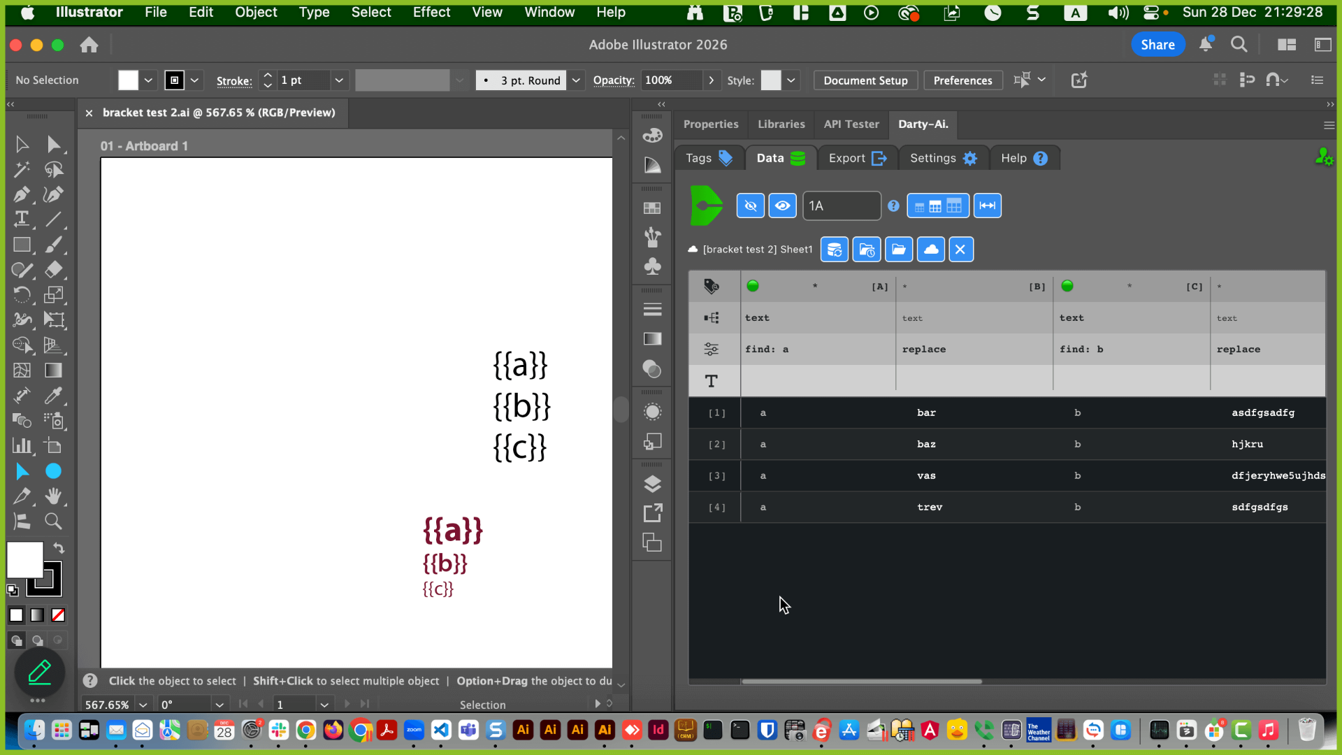 Darty-Ai showing the imported Google Sheet data after authorization