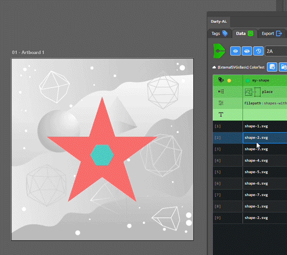 Testing the LLM-generated colors on our shapes.